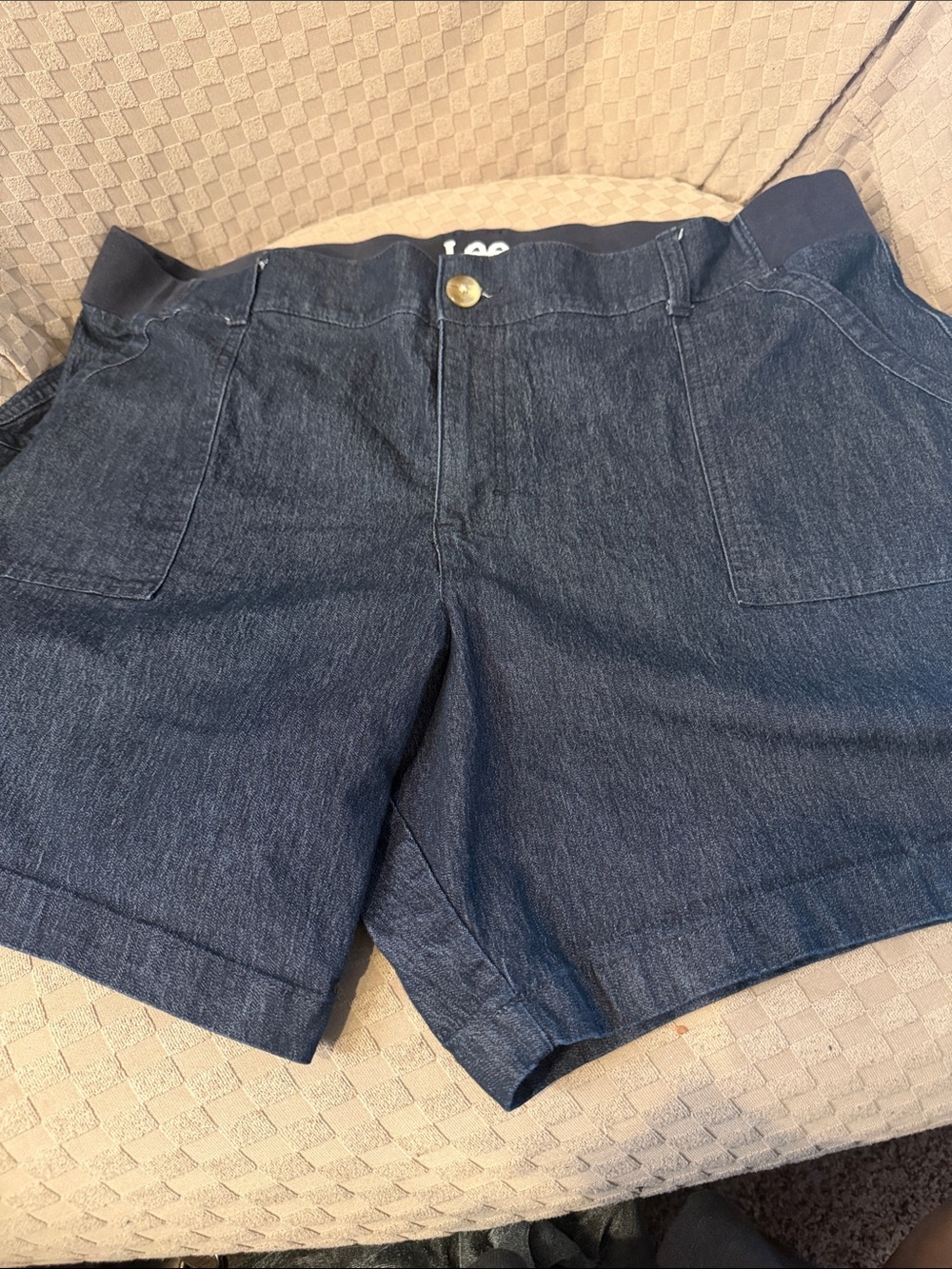 Lee Navy Waistband Dark Indigo Denim Shorts